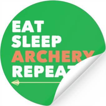 Discover Archery Eat Sleep Archery Repeat Stickers