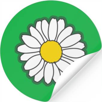 Discover green daisy flower Stickers