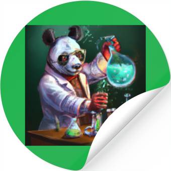 Discover Genius Panda: Whimsical Scientist Design Stickers