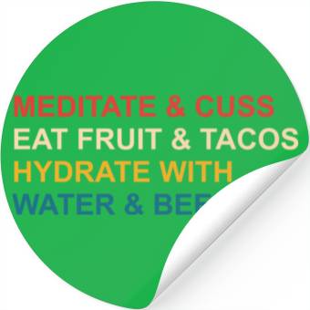 Discover Meditate&Cuss Eat Fruit&Wings Stickers