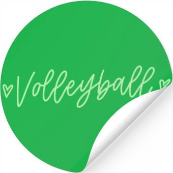 Discover Green Calligraphy Volleyball Stickers