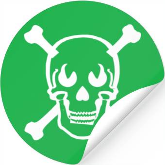 Discover Skull and crossbones design white Stickers