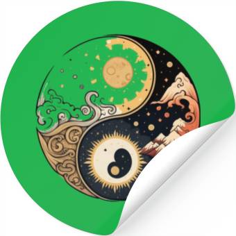 Discover Sun and moon yin yang Stickers