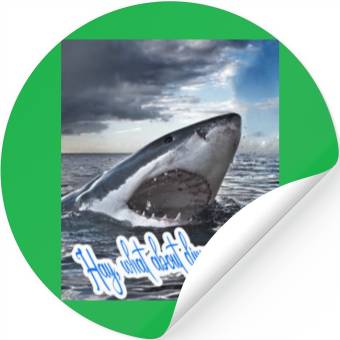 Discover Dinner - Hungry shark asking for dinner Stickers
