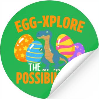 Discover Easter T-rex Dinosaur Rabbit Easter Bunny Holiday Stickers