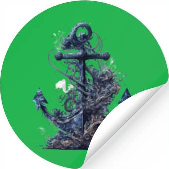 Discover navy sailing anchor Stickers