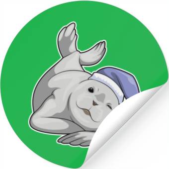 Discover Seal Sleeping Nightcap Stickers