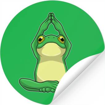 Discover Frog At Yoga In Cross Legged Stickers