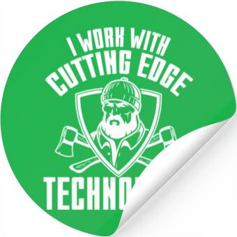 Discover I Work With Cutting Edge Technology Stickers