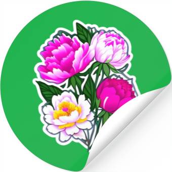 Discover Peony Flower Art Stickers