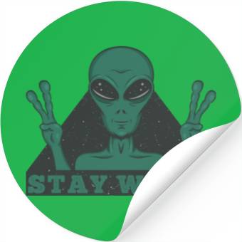 Discover Stay Weird Alien Stickers