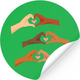 Discover Watercolor Multi Hands Making Hearts Stickers