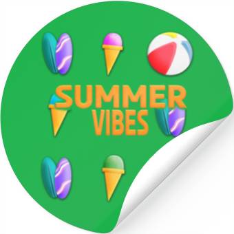 Discover Beach Vibes - Summer Design (Pattern) Stickers