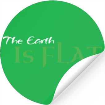 Discover Flat Earth Green Stickers