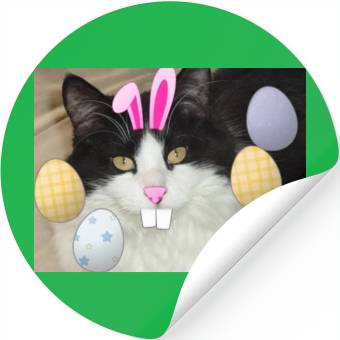 Discover Easter Bunny Cat Face Decor Stickers