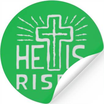 Discover Christian Cross Easter He is Risen Stickers
