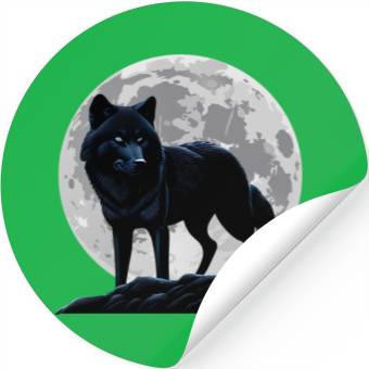 Discover Wolf howling at the moon graphic Stickers