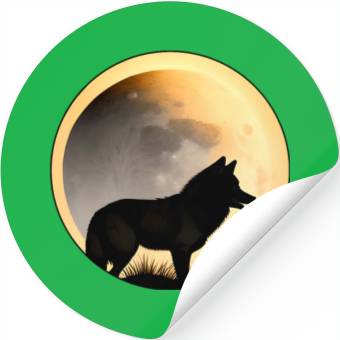 Discover Wolf howling at the moon graphic Stickers