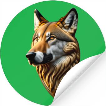 Discover Brown Wolf Graphic Stickers