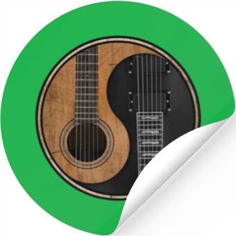 Discover Ying Yang Guitar ArTwork Stickers