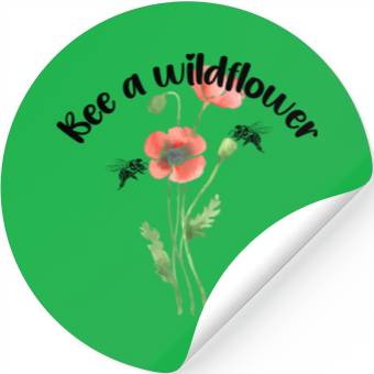 Discover Bee a wildflower, poppies Stickers