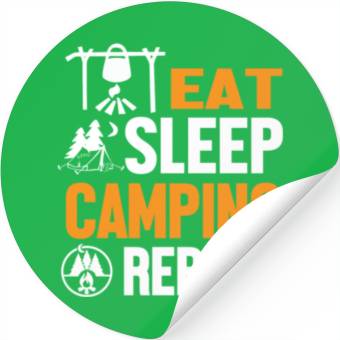 Discover Eat Sleep Camping Weekend Repeat Stickers