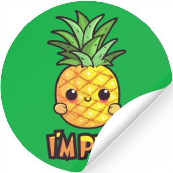 Discover i'm pine funny pineapple design Stickers