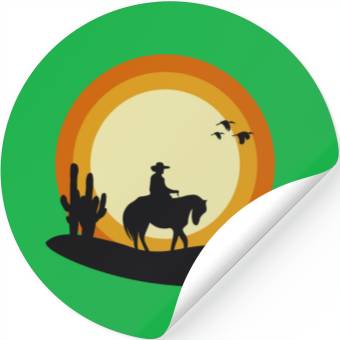 Discover sunset cowboy Stickers