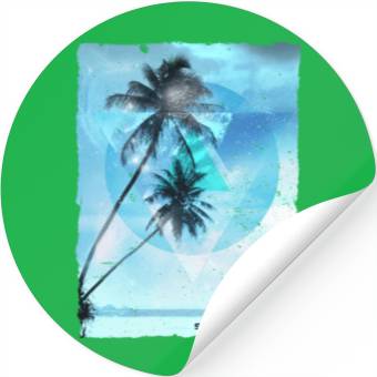 Discover Artistic Saint Barts Palm Tree Vacation Stickers