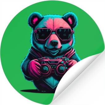 Discover Cute Bear Panda gamer Stickers