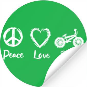 Discover Peace Love BMX Stickers