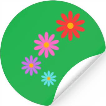 Discover falling multi colored flowers Stickers