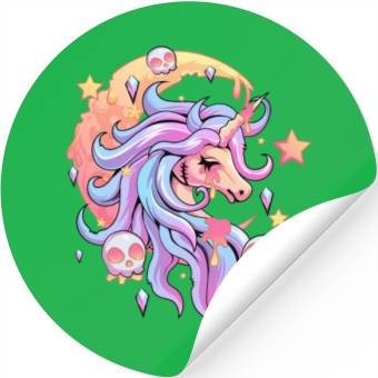 Discover Pastel Goth Unicorn Stickers