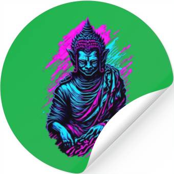Discover Neon Buddha Stickers