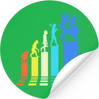 Discover Square Dancer Evolution Retro Style Square Dancing Stickers
