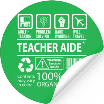 Discover Teacher Aide Stickers - Multitasking Job Gift Item