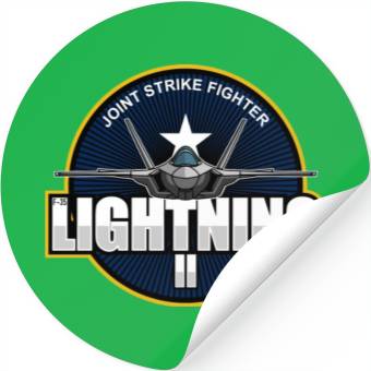 Discover F35 Lightning 2 Patch Small logo red Stickers