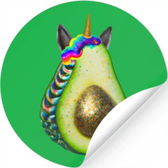 Discover Happy unicorn avocado Stickers