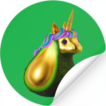 Discover Happy unicorn avocado Stickers