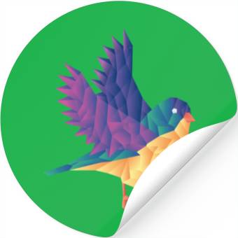 Discover Polygon Shape Multi Colored Bird Pattern Nature Stickers