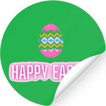 Discover Happy easter colored eggs design Stickers