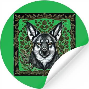 Discover Leaf Whirlwind Corgi Stickers