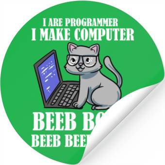 Discover I Are Programmer I Make Computer Beep Boop Cat Stickers