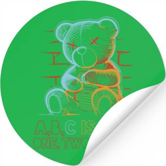 Discover neon teddy bear Stickers