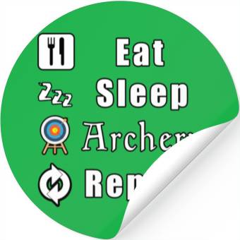Discover Eat Sleep Archery Repeat red Stickers