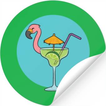 Discover Flamingo Cocktail Stickers