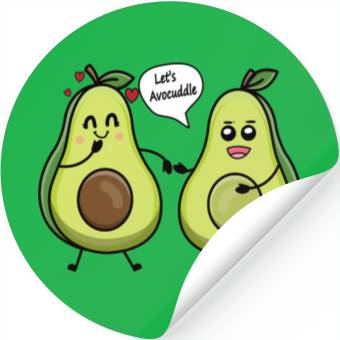 Discover Lets avocuddle avocado valentine pun Stickers