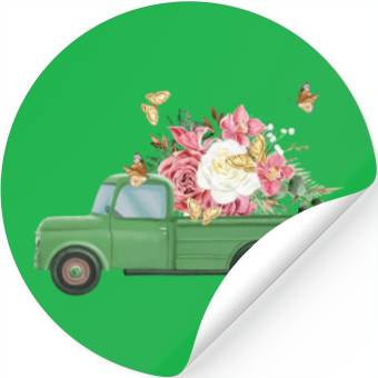 Discover Truck Flower Sublimation Stickers