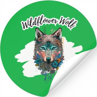 Discover Wildflower Wolf Stickers