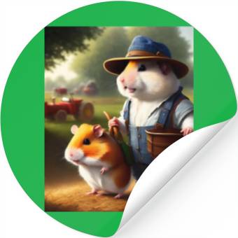 Discover Hamster Farmer Stickers